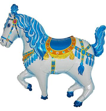 Balón fóliový 35 cm cirkusový kôň modrý