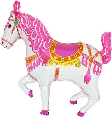 Balón fóliový 35 cm cirkusový kôň ružový