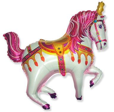 Balón fóliový 99 cm cirkusový kôň ružový