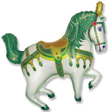 Balón fóliový 99 cm cirkusový kôň zelený