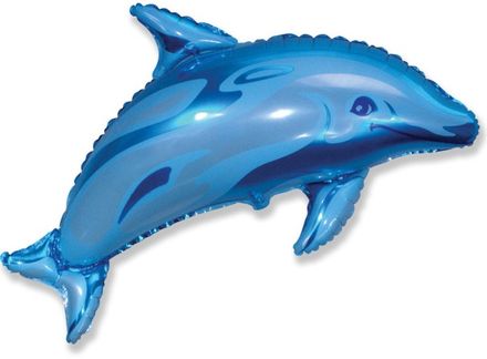 Balón fóliový 35 cm Delfín modrý