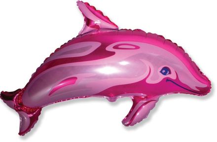 Balón fóliový 35 cm Delfín ružový