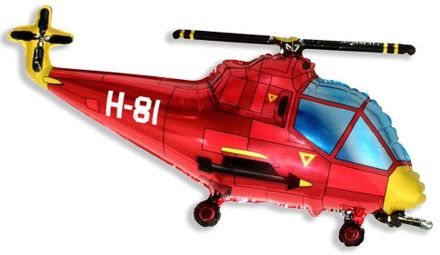 Balón fóliový 35 cm helikoptéra červená