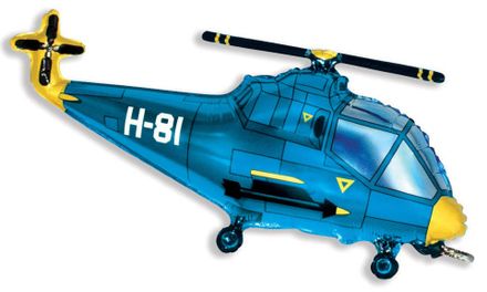 Balón fóliový 35 cm helikoptéra modrá