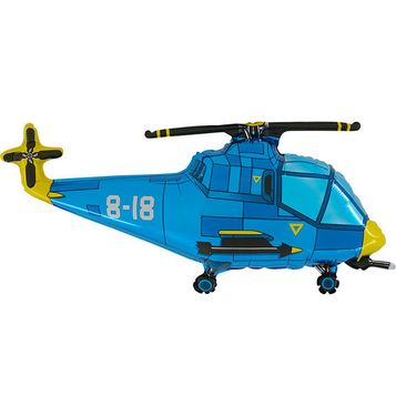 Balón fóliový 75 cm helikoptéra modrá