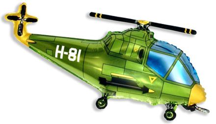 Balón fóliový 35 cm helikoptéra zelená