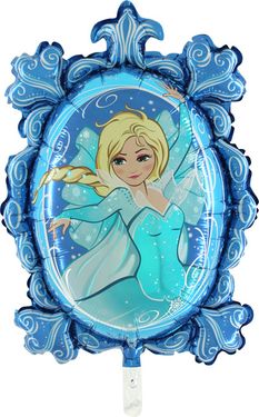 Balón fóliový 65 cm Ľadová princezná zrkadlo modré