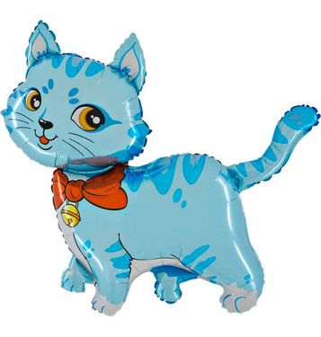 Balón fóliový 91 cm mačka modrá