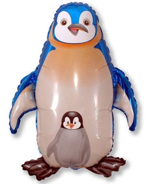 Balón fóliový 100 cm tučniak modrý