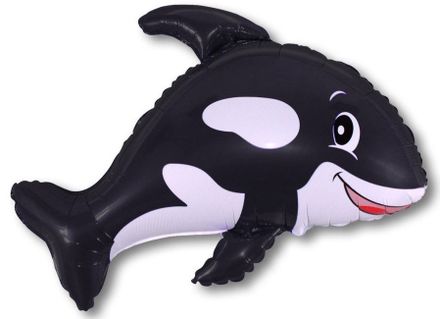Balón fóliový 35 cm veľryba čierna