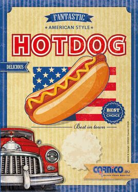 Plagát cenník Hot Dog Americký A4