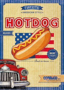 Plagát Hot Dog Americký A2