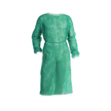 Plášť zelený z netkanej textílie jednorázový 1 ks